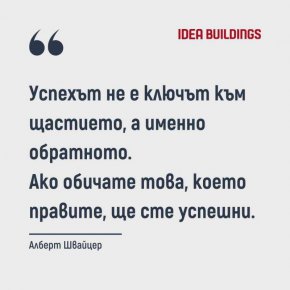 Успехът не е ключът към щастието, а именно обратното. Ако обичате това, което правите, ще сте успешни.