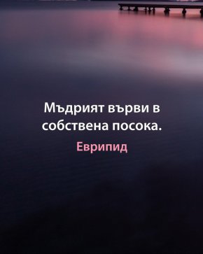 Мъдрият върви в собствена посока.